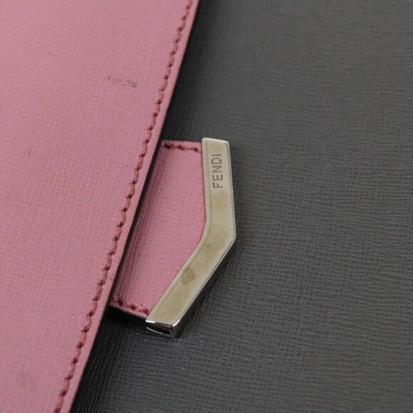 FENDI Hand Bag Leather 2way Gray Silver Auth - Picture 9 of 16